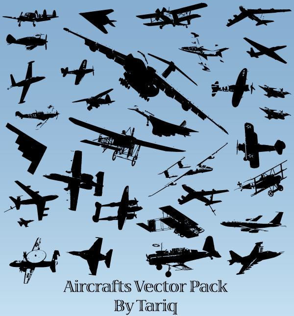Aircrafts Silhouettes Vector Illustrator Pack Aircrafts Silhouettes Vector Illustrator Pack