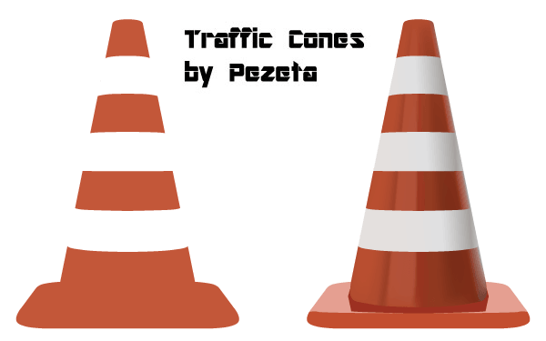 Vector Traffic Cones Illustration Vector Traffic Cones Illustration