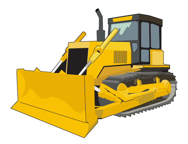 Vector Bulldozer Clip Art Image