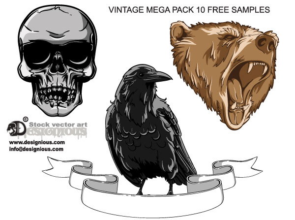Download Vintage Mega Pack Free Samples | Download Free Vector Art ...