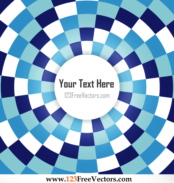 Abstract Blue Checkered Optical Illusion Backdrop Vector