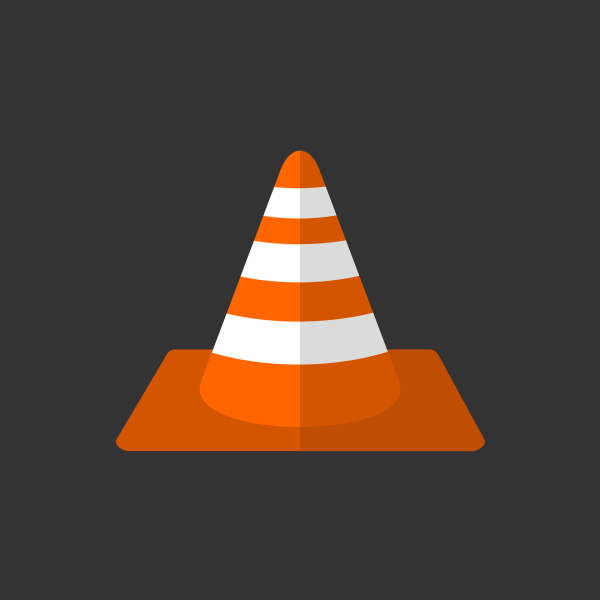 Orange Traffic Cone Vector Flat Icon