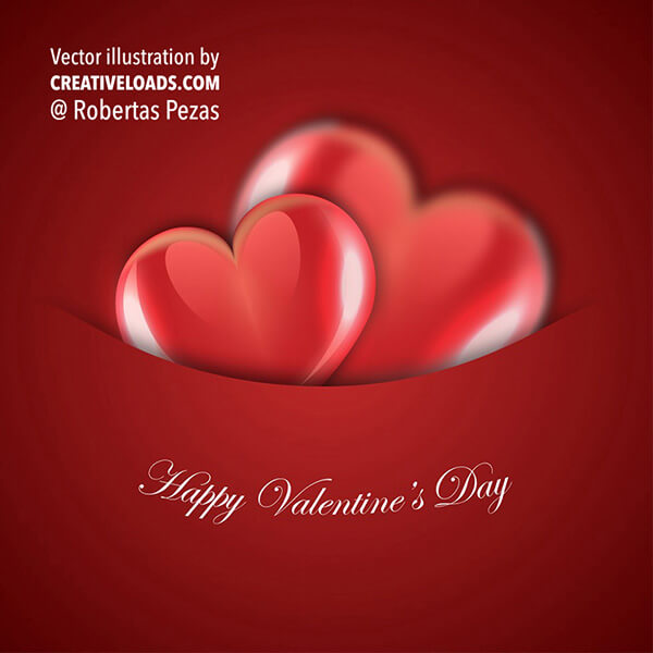 Valentine Day Background with Two Shinny Red Hearts. Valentine Day Background with Two Shinny Red Hearts.