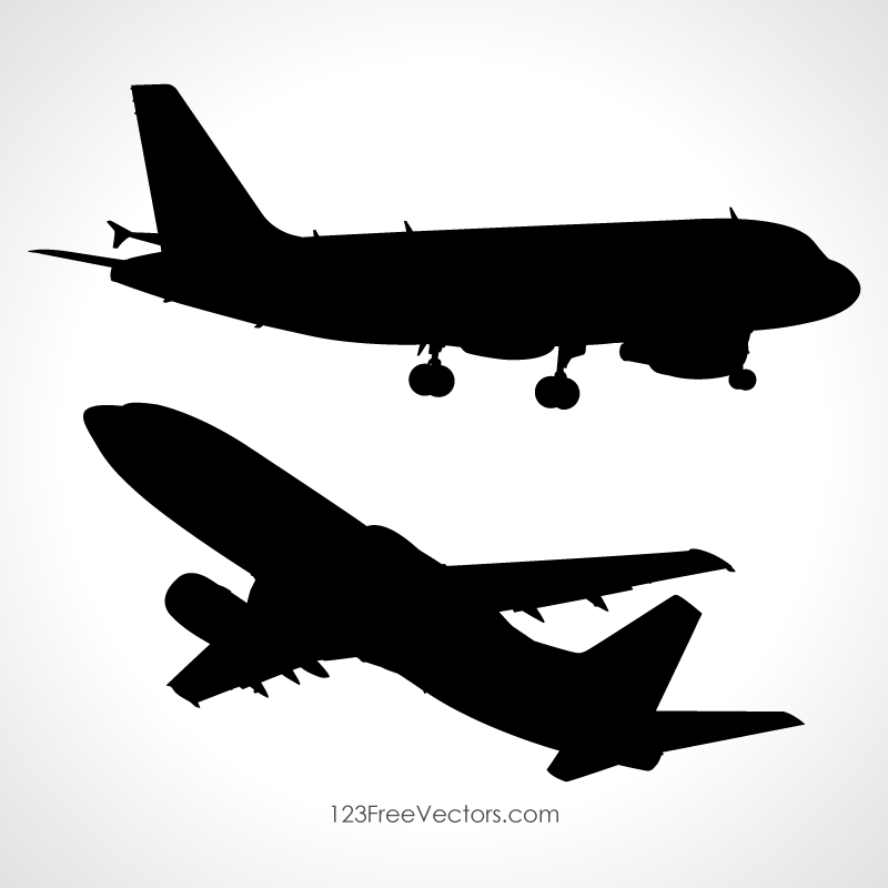 aeroplane vector silhouette download free vector art free vectors