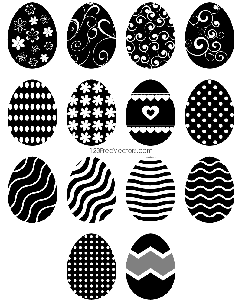 free easter egg clipart black and white - photo #18