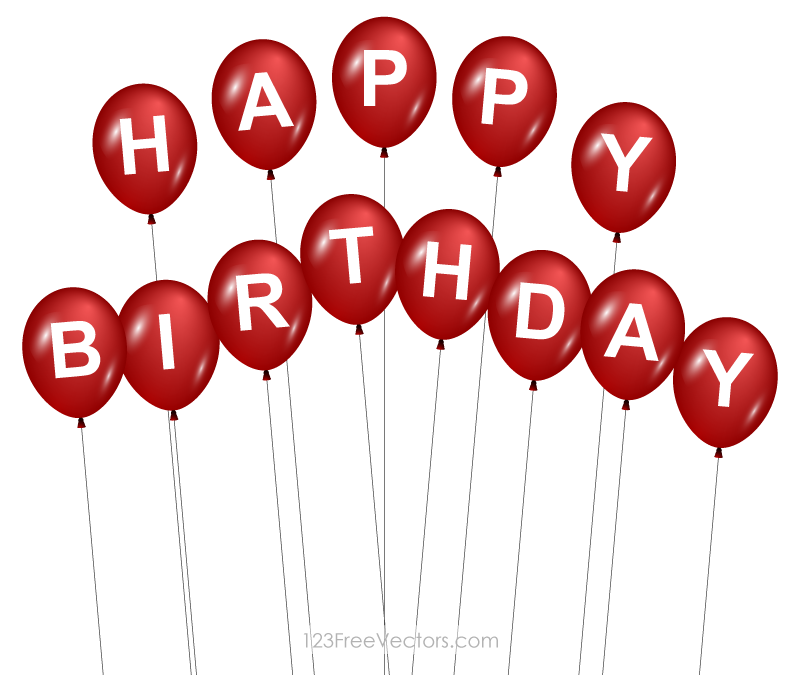Download Red Happy Birthday Balloons Image | Download Free Vector ...