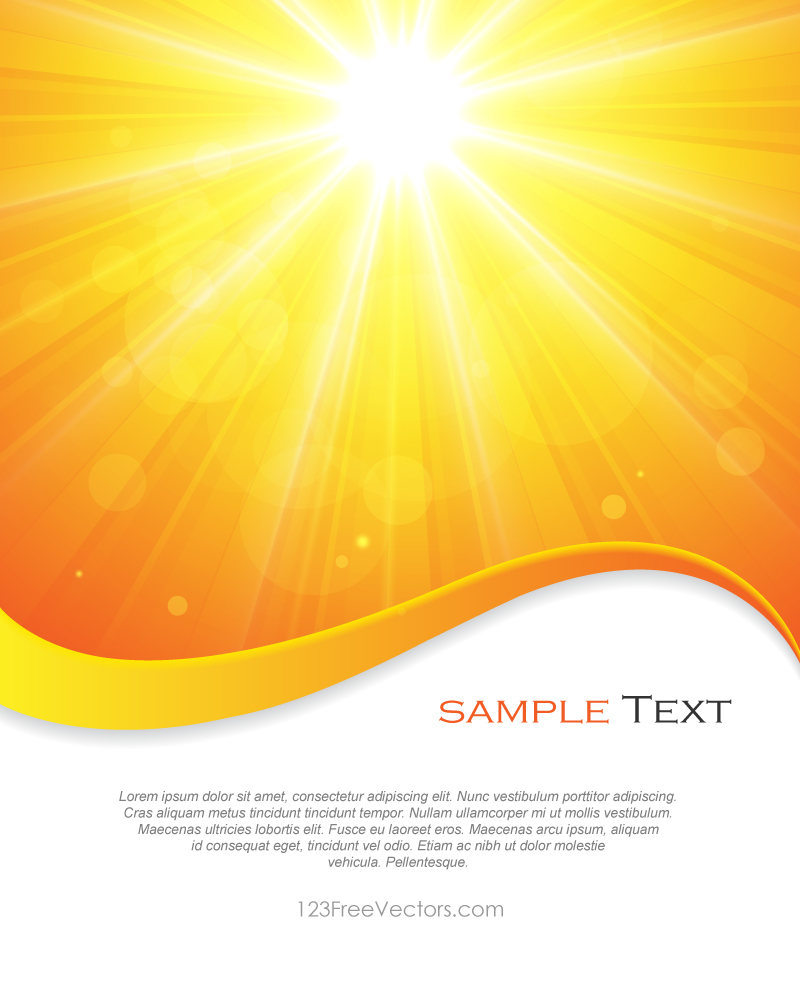 Yellow Sun Rays Background Vector